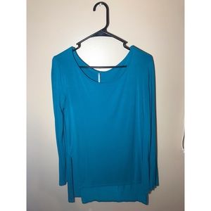 Blue high-low long sleeve.